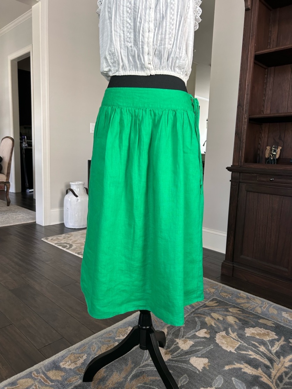 J. Crew linen midi skirt